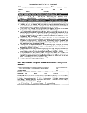 Snowbowl Ski Education Program Agreement