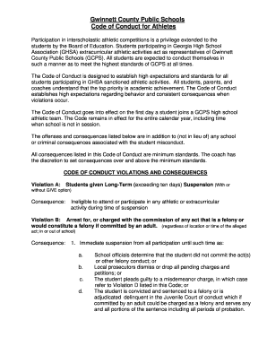 Gwinnett County Public Schools Athlete Code of Conduct
