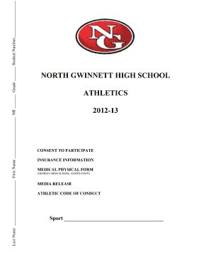 Georgia High School Athletic Consent Form