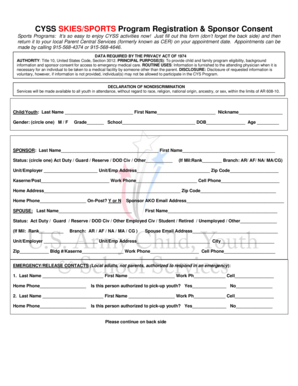 CYSS Sports Program Registration & Consent