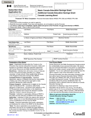 Canada Education Savings Grant Application