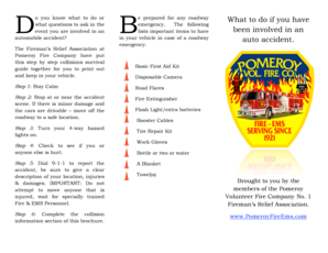 Pomeroy Fire Company Collision Survival Guide