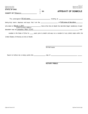 Affidavit of Domicile