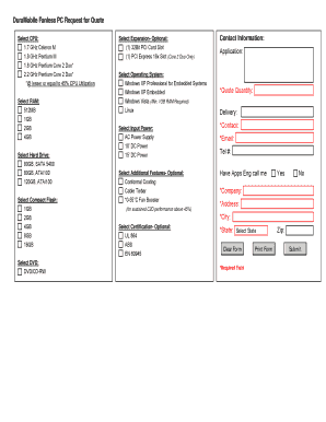 DuraMobile Fanless PC Request for Quote