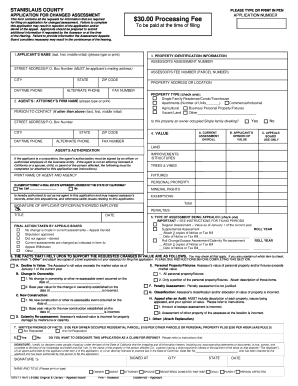 Stanislaus County Changed Assessment Application