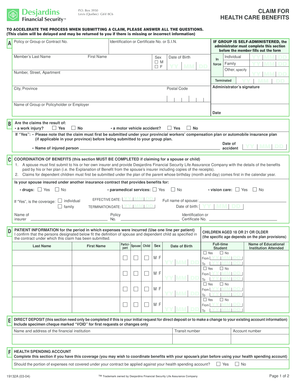 Health Care Benefits Claim Form