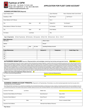 Fuelman Fleet Card Application