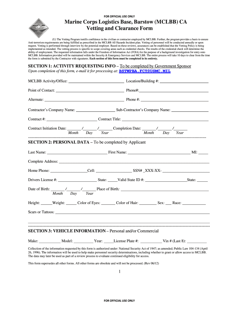 Ca Vetting Form Pdf Fill Online, Printable, Fillable, Blank pdfFiller