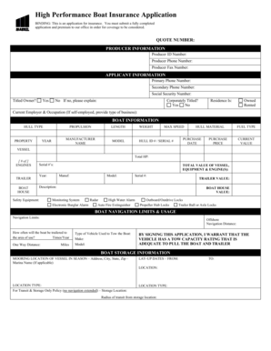 High Performance Boat Insurance Application