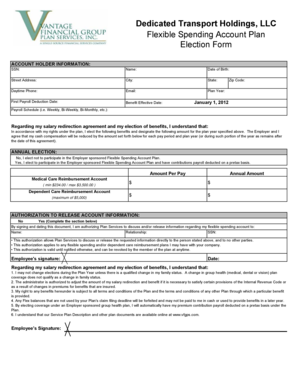 Flexible Spending Account Election Form
