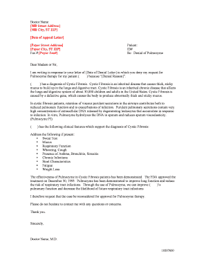 Appeal Letter for Pulmozyme Therapy