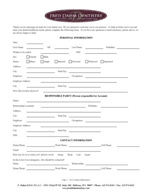 New Patient Information Form