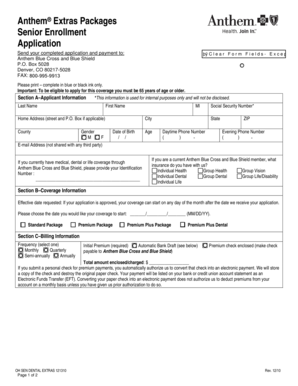 Anthem Senior Enrollment Application