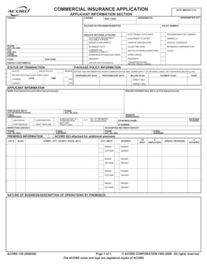 Commercial Insurance Application Form