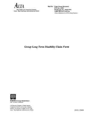Group Long Term Disability Claim Form