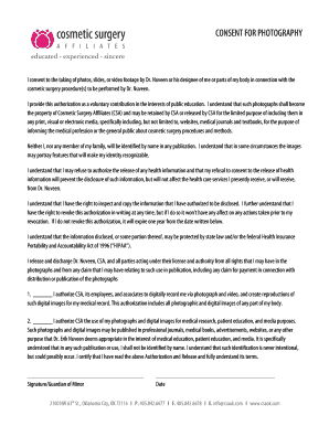 Consent for Photography