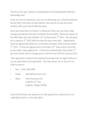 GroupHealth Medicare Advantage Application