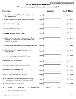 Estate Information Form