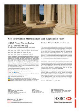 HSBC Fixed Term Series 96 Application Form