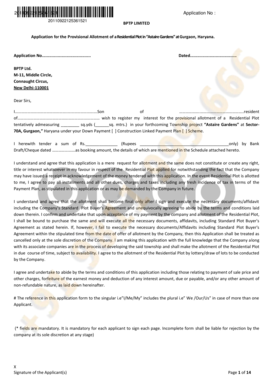 Residential Plot Application Form