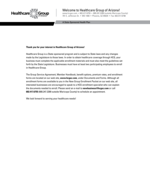 Arizona Healthcare Group Enrollment Form