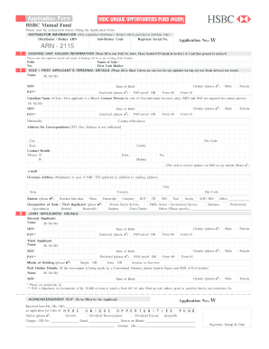 HSBC Unique Opportunities Fund Application Form