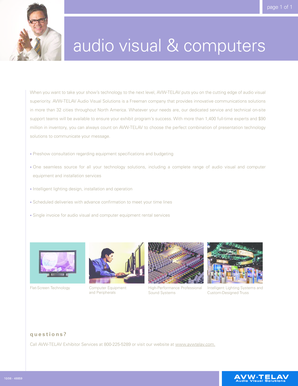 AVW-TELAV Audio Visual Equipment Rental Form