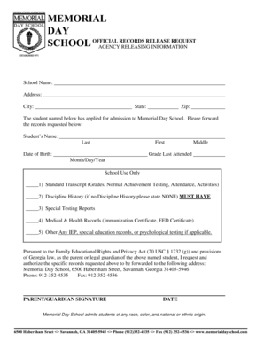 Official Records Release Request