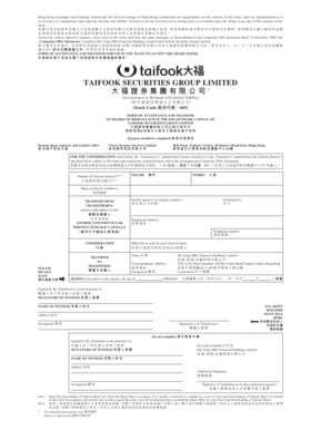 Form of Acceptance and Transfer