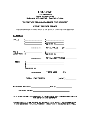 Expense Report Form - Load One