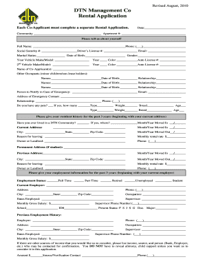 dtn management application form