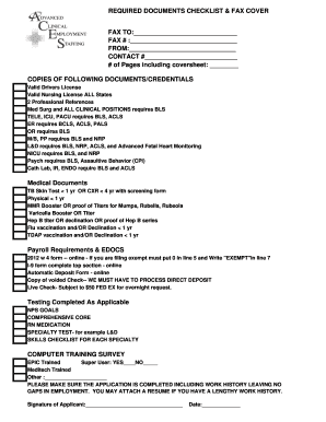 Required Documents Checklist