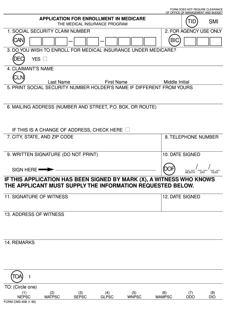 Cms 40b Printable Form Printable Forms Free Online