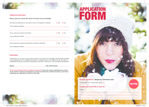 Temporary Christmas Jobs Application Form