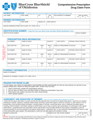 Comprehensive Prescription Drug Claim Form
