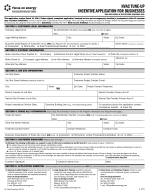 HVAC Tune-Up Incentive Application