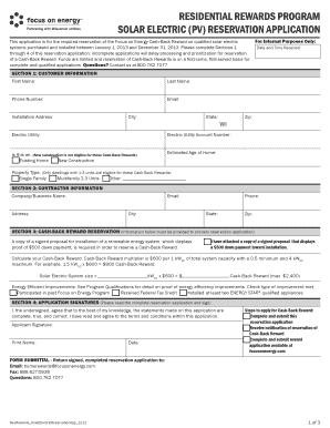 Wisconsin Solar Electric Reservation Application