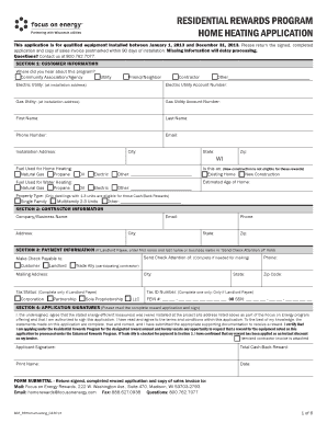 Wisconsin Residential Rewards Program Application