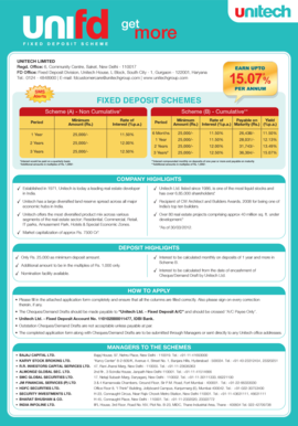 Unitech Limited Fixed Deposit Application Form