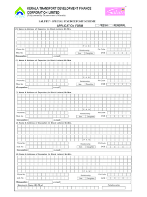 Kerala Salute Fixed Deposit Application