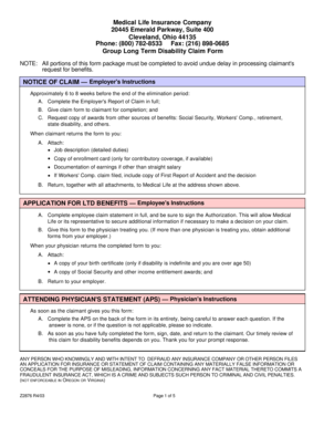 Group Long Term Disability Claim Form
