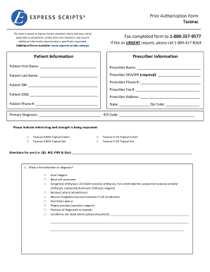 Tazorac Prior Authorization Form