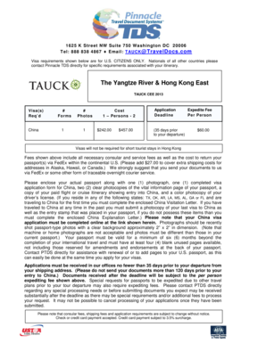 China Visa Application Form