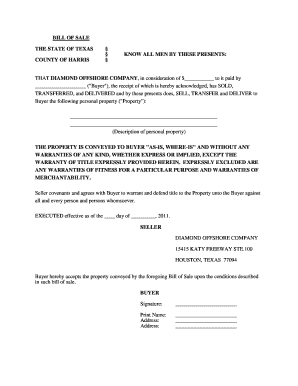 Texas Bill of Sale