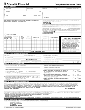 Group Benefits Dental Claim Form