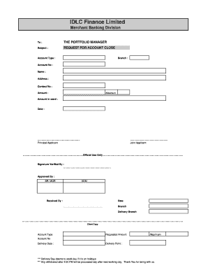 idlc securities no account closure form