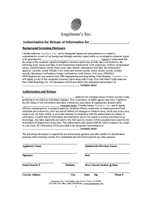Background Screening Authorization Form