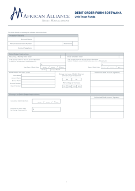 Debit Order Form Botswana