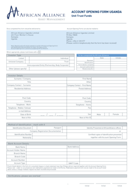 Uganda Account Opening Form