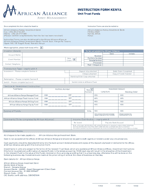 Kenya Investment Instruction Form